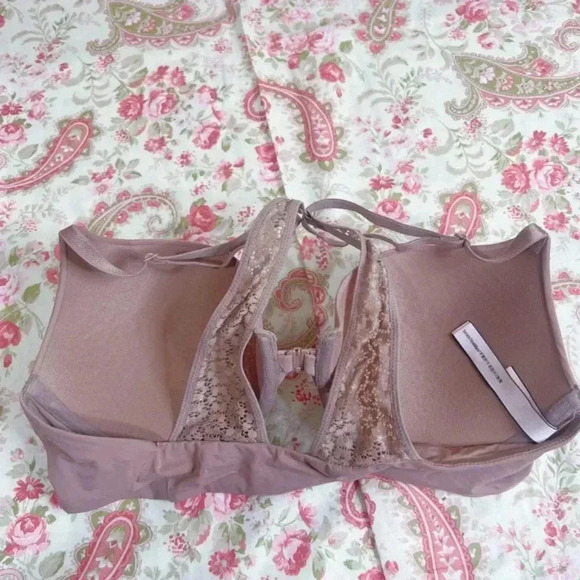 Victoria's Secret Perfect Shape Tan Halter Bra Front Clasp 34C - Picture 3 of 7